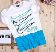 Men's Nike Trending T-Shirts (White & Sky Blue, S)