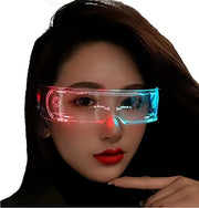 Led Glasses 7 Colors & 5 Modes, Rectangular, Retro, Multicolour (7 colors), Luminous Glasses for Halloween Cosplay Party Bar