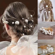 by Impression Jewellery Pearl Bride Wedding Hair Pins - Sparkling Bridal Pearls Hair Accessories for Women and Girls - Elegant Silver Set (Pack of 18 Pcs)